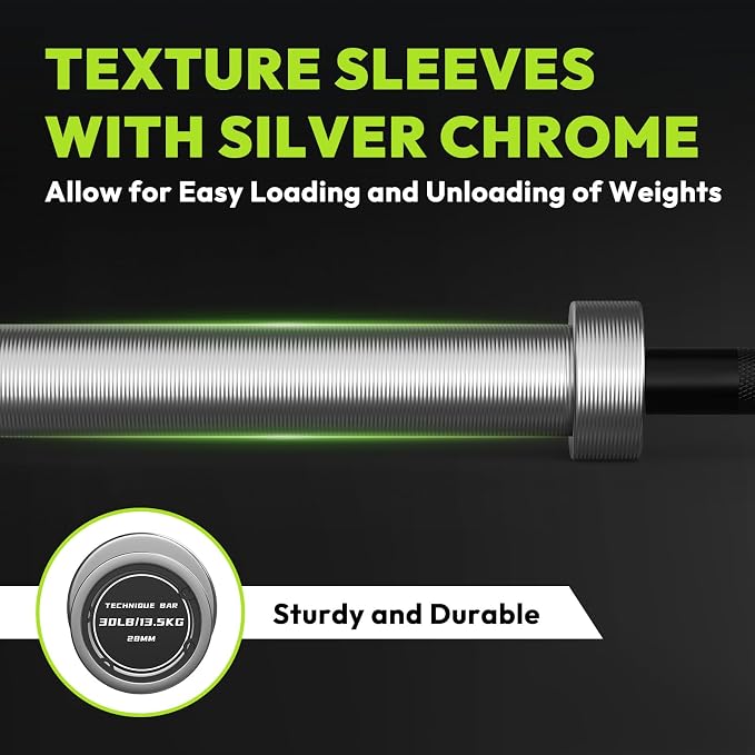 HANDBODE Olympic Barbell, 4FT, 5FT, 6FT & 7FT Weight Bar, Multiple Options | 2-Inch Needle Bearings, Hard Chrome Coating, Knurled Grip, Powerlifting, Bench Press, Deadlift, Squat, Hip Thrusts And Cleans