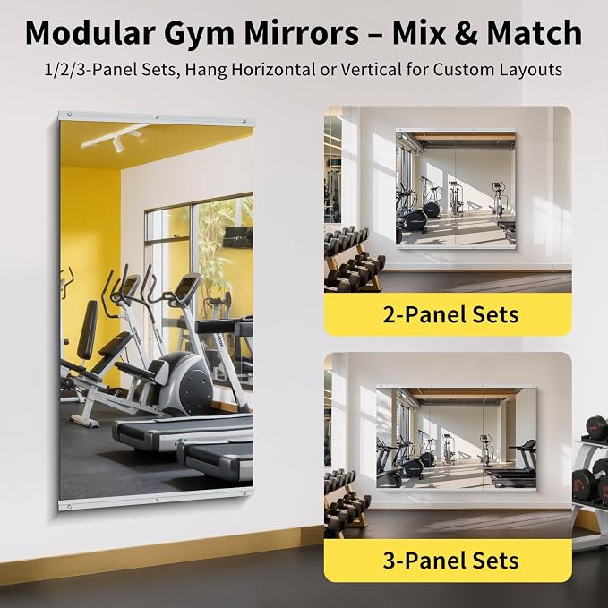 Home Gym Mirror Wall Mounted,55x28 Inch,1PCS Full Length Mirror