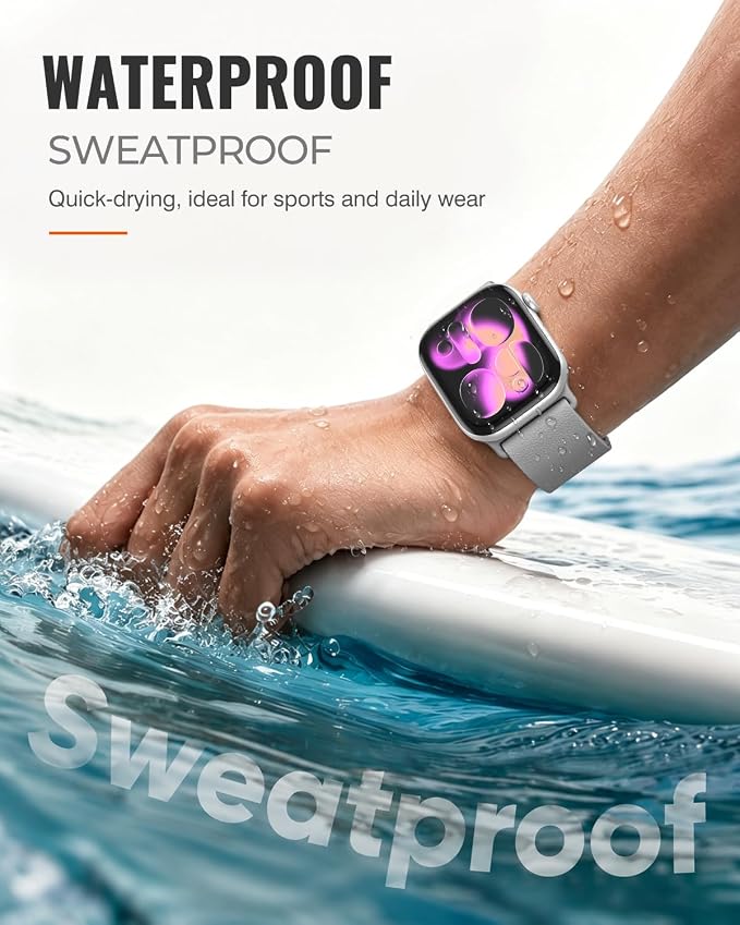 Magnetic Silicone Sport Band for Apple Watch 42mm 46mm 49mm 38mm 40mm 41mm 44mm 45mm Men Women, Patented Auto Lock Breathable Soft Loop for iWatch Ultra SE Series 11 10 9 8 7 6 5 4 3 2 1 All Day Comfort