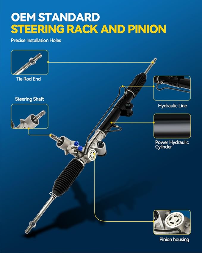 PHILTOP Power Steering Rack and Pinion Compatible with Jeep Liberty 2002 2003 2004 2005 All Models, Hydraulic Rack and Pinion Replace 22-362