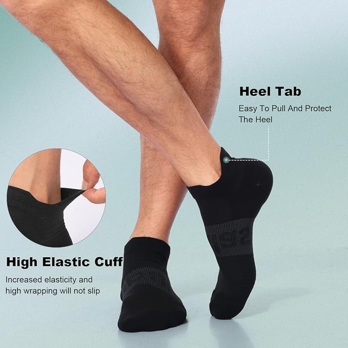 Lapulas Compression Socks for Men & Women, 6 Pair Ankle Running Support Socks for Sports, Casual, Plantar Fasciitis Relief