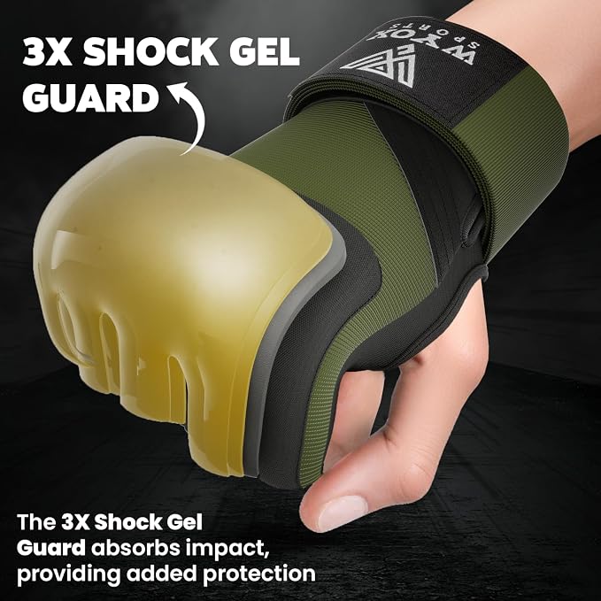 WYOX Neoprene Gel Boxing Hand Wraps Inner Gloves for Men & Women – 80cm/31in Quick Wrist Strap, Padded Knuckle Protection, Fingerless MMA Muay Thai Kickboxing Wraps for Training & Martial Arts