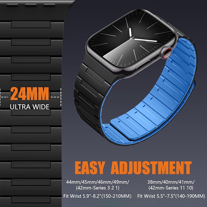 SNBLK Magnetic Watchband Compatible with Apple Watch for Men 44mm 45mm 46mm 49mm 42mm 41mm 40mm 38mm Women, Silicone Sport Strong Magnet Strap for iWatch Series 11 Ultra 3 Ultra 2 Se 10 9 8 7 6 5 4 1