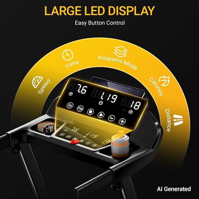 16% Foldable Incline Treadmills for Home, 12 Automatic Modes