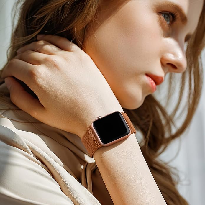 Lerobo Braided Band Compatible with Apple Watch Series 11 10 9 8 7 46mm 45mm 41mm Ultra SE 3 2 1 49mm Series 6 5 4 3 44mm 40mm 38mm 42mm Men iWatch Bands Women Stretchy Nylon Solo Loop Sport Strap