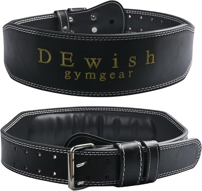 7mm Leather Weightlifting Belt, 4”& 6”Width, Double Prong Power Belt for Gym Bodybuilding, weightlifting, powerlifting, squats and deadlifts