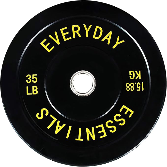 BalanceFrom Olympic Rubber Bumper Weight Plate Set with Steel Hub Inserts – 2-Inch Hole Plates for Strength Training, Powerlifting, and Weightlifting at Home, Garage, or Commercial Gym