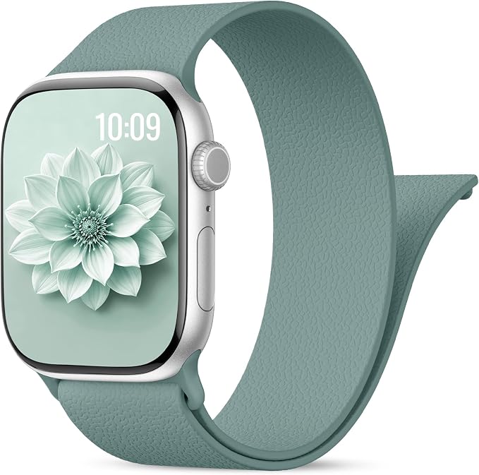 Magnetic Silicone Sport Band for Apple Watch 42mm 46mm 49mm 38mm 40mm 41mm 44mm 45mm Men Women, Patented Auto Lock Breathable Soft Loop for iWatch Ultra SE Series 11 10 9 8 7 6 5 4 3 2 1 All Day Comfort