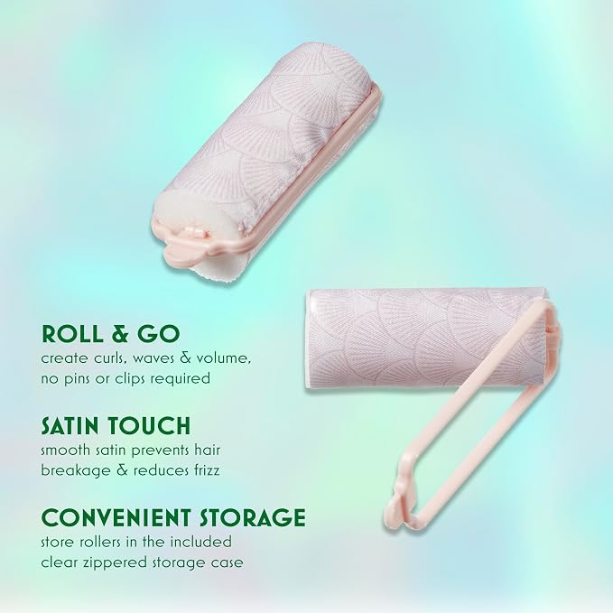Wicked Glinda 6PK Satin Rollers - hair rollers - foam rollers - heatless hair curlers - Scunci by Conair (Pack of 2)