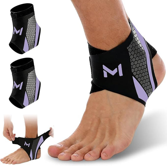 2 Pack Ankle Brace Compression Support Stabilizer for Men Women, Adjustable Lace up Ankles Sock,Basketball Ankle with Straps for Breathable Support for Sports Training and Daily Activity