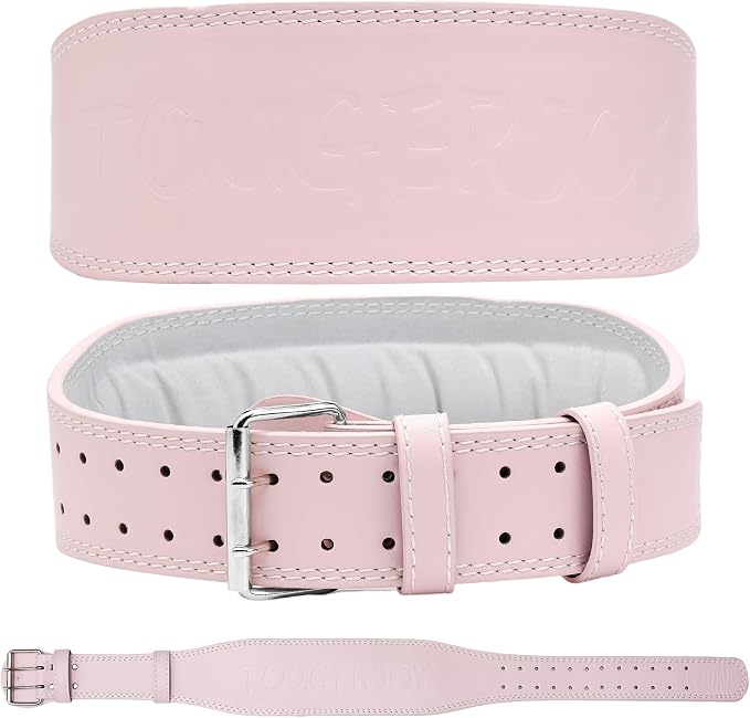 Women's Weight Lifting Belt 4 Inch Wide, Gym Powerlifting Belt for Women with Padded Lumbar Support, Adjustable Fitness Belt for Deadlift, Squats, Cross Training & Workout
