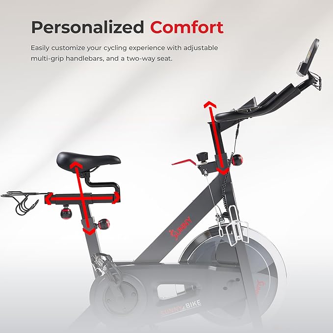 Sunny Health & Fitness Smart Indoor Cycling Exercise Bike for Home Cardio