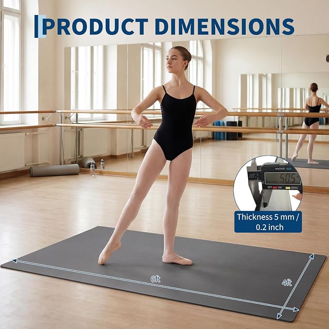 6 x 4 ft Dance Floor,Portable Dance Floor Mat,PVC Non-Slip Exercise Flooring for Ballet Jazz & Pop for Home and Gym