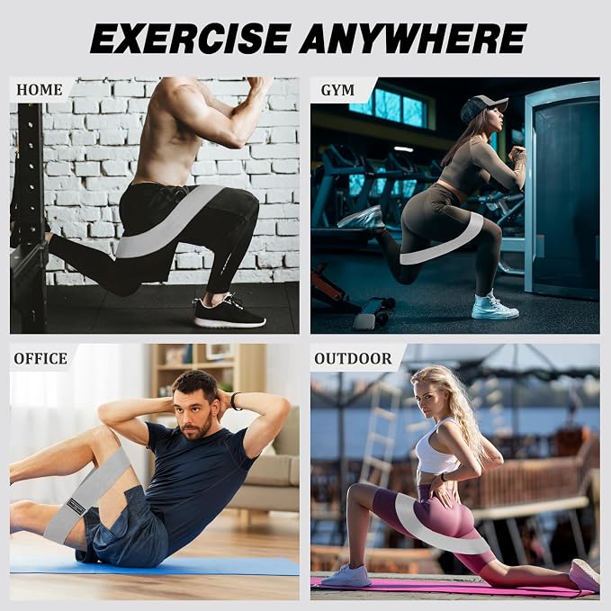 24 Pcs Fabric Resistance Bands for Working Out Strength Exercise Bands for Women Men Resistance Loop for Legs and Butt, Yoga, Pilates, Rehab, Fitness and Home
