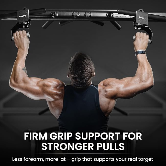 Neutral Grip Pull Up Handles, Non-Slip Pull Up Bar Attachment, 360° Adjust | Balency Adjustable Pull Up Bar Handles for Stronger Pull, Neutral Grip Handles for Barbell, Lat Pulldown & Cable Attachment