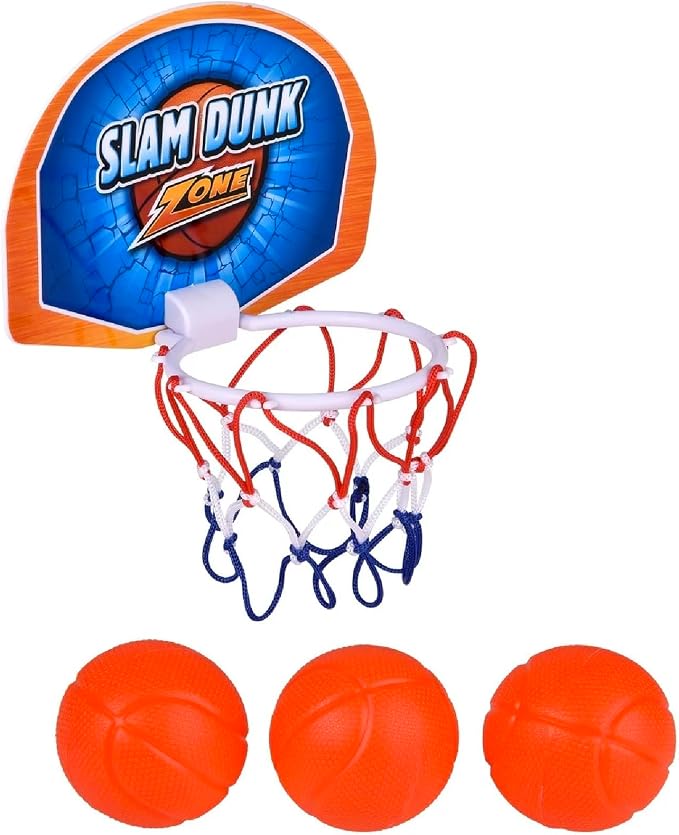 Bath Time Mini Basketball Slam Dunk Zone Shooting Game (6") 3 Balls That Float Included. Suctions to The Wall. Plastic. Bathtub Toy for Boys and Girls. (6 Sets)