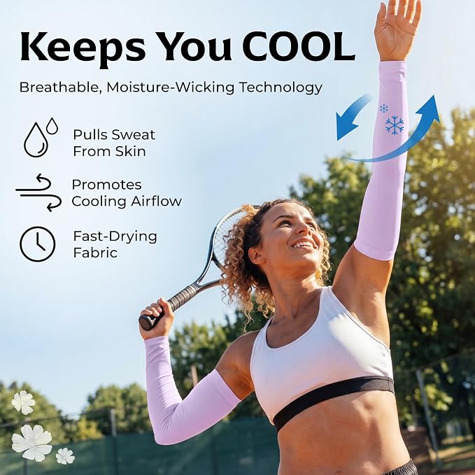 SportsTrail Cooling Arm Sleeves for Men & Women – Breathable, UV Sun Protection, Sports Arm Sleeves for Women, Men & Youth