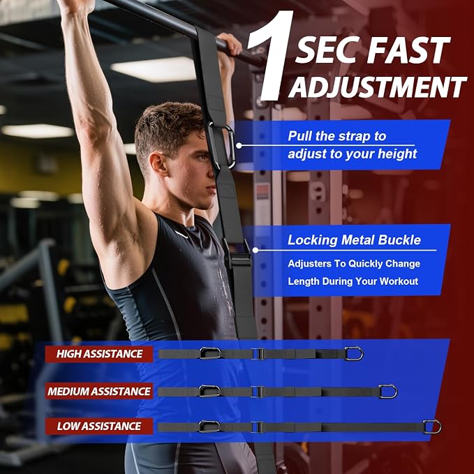 LEEKEY Pull Up Assistance Bands,Muit Levels Resistance Bands for Senior/Adults,Exercise Bands with Door Anchor, Strength Bands for Fitness Training, Physical Therapy,Home Gym Workouts