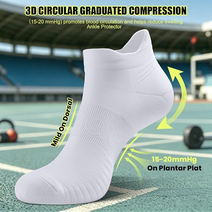 Lapulas Compression Socks for Men & Women, 6 Pair Ankle Running Support Socks for Sports, Casual, Plantar Fasciitis Relief