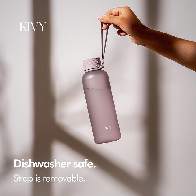 KIVY Slim Water Bottle 22oz [Lightweight & Shatterproof] - Reusable Tritan Water Bottle - Leak Proof Bottle for Women & Men - Water bottle no straw - Dishwasher Safe - BPA Free - Purple