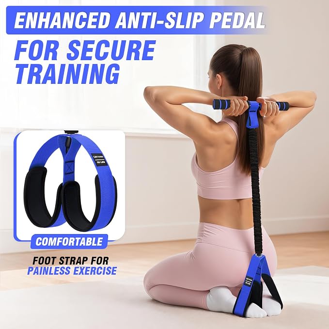 Pedal Resistance Bands with Handles, Upgrade Women Exercise Bands for Full Body Training, Core, ABS, Legs, Glutes, Arms, Pilates, Physical Therapy, Strength, Sit Up Equipment for Home Workout
