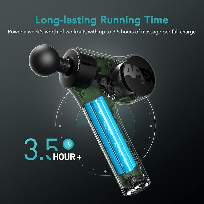 Opove Massage Gun Fascia Percussive Muscle Massager 14.5mm for Back Pain Relief Workout Recovery in Gym Home Office Daily Massage, Ergonomic for Effortless to Use, Apex Green