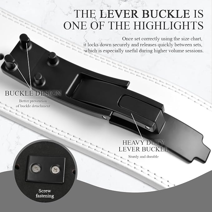 Weight Lifting Belt, 10mm Thick, 4-Inch Wide Heavy Duty Leather Lever Gym Belt, Ideal for Weightlifting, Squats, Deadlifts, Powerlifting, Cross Training and Weight Training