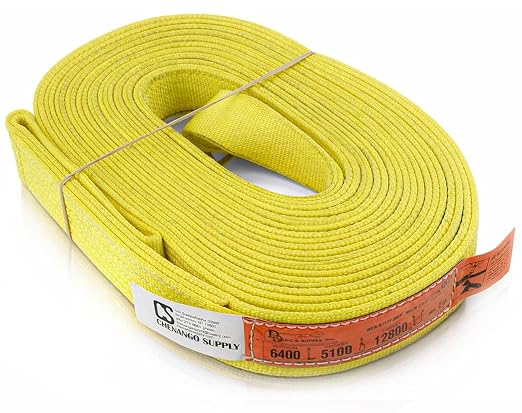 DD Sling (USA Made). Multiple Sizes in Listing! 2" x 30', 2 Ply Twisted Eye, Nylon Lifting Slings, Eye & Eye, 6,400 lbs Vertical, 5,100 Choker, 12,800 Basket Load (2inX30ft)