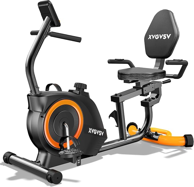 Recumbent Exercise Bike for Home, Recumbent Stationary Bikes for Seniors | Quiet Recumbent Bikes for Seniors & Adults, 16-Level Resistance, Adjustable Seat, Supports 400LB, Pulse Sensors & LCD Display