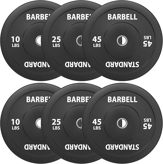Mikolo Olympic Weight Plates, 2-Inch Rubber Weight Plates with Steel Insert, Bumper Plates for Strength Training, Weight Plate