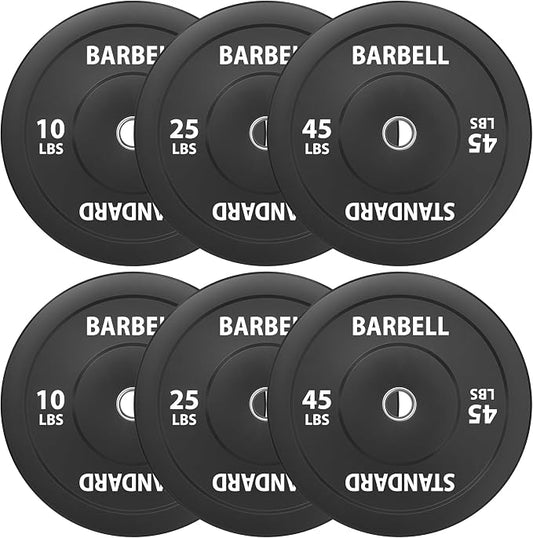 Mikolo Olympic Weight Plates, 2-Inch Rubber Weight Plates with Steel Insert, Bumper Plates for Strength Training, Weight Plate