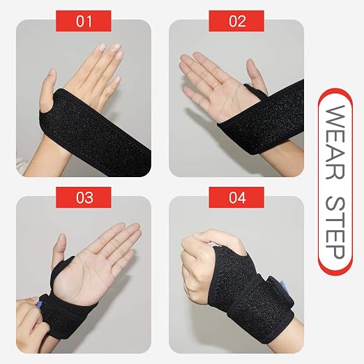 2Pack Version Profession Wrist Support Brace, Adjustable Wrist Strap Reversible Wrist Brace for Sports Protecting/Tendonitis Pain Relief/Carpal Tunnel/Arthritis/Injury Recovery, Right&Left (Black)