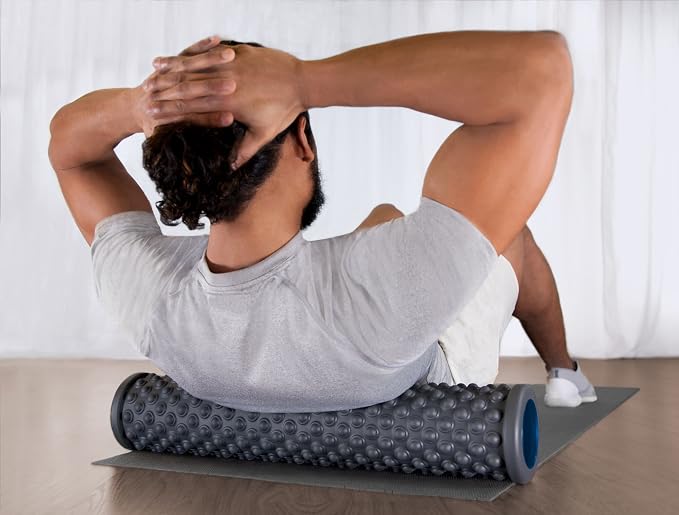 Teeter Massage Foam Roller - Textured for Deep Tissue Muscle Relief to Boost Recovery, Flexibility, Mobility - Back Pain Relief, Sports Massage, Myofascial Release