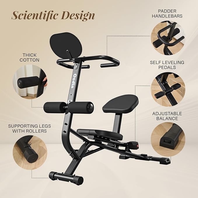 Full Body Stretching Bench, Seated Posture Back Traction Device for Lower Back Pain Relief, Spinal Traction, Sitting Stretching Tool for Home Gym and Office