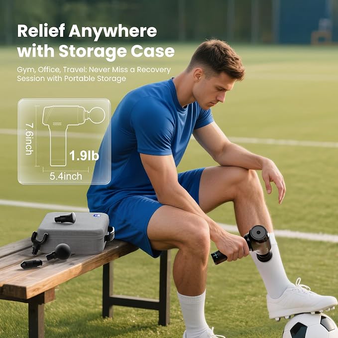 BOB AND BRAD T2 Massage Gun, Deep Tissue Percussion Muscle Massage Gun for Back and Neck, Upgraded 4000 mah Battery, HSA Handheld Electric Back Massager for Athletes Pain Relief FSA Eligible