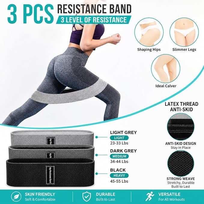 SINYWAY Barbell Pad Set for Squat,10 PCS Hip Thrusts Workout Foam Weight Lifting Bar Cushion with 2 Gym Ankle Straps,3 Hip Resistance Bands,2 Lifting Strap,Barbell Pad and Carry Bag
