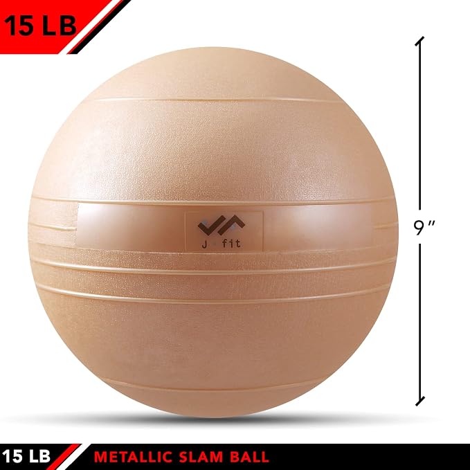 JFIT Slam Ball – Build Strength - Endurance & Power | Superior Grip | Sand-Filled Core | Indoor & Outdoor Use