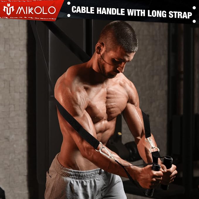 Mikolo Upgraded Weight Lift Pulley System - LAT Pulley Attachments with Adjustable Length Cable for Full Body Training, Home Gym Set