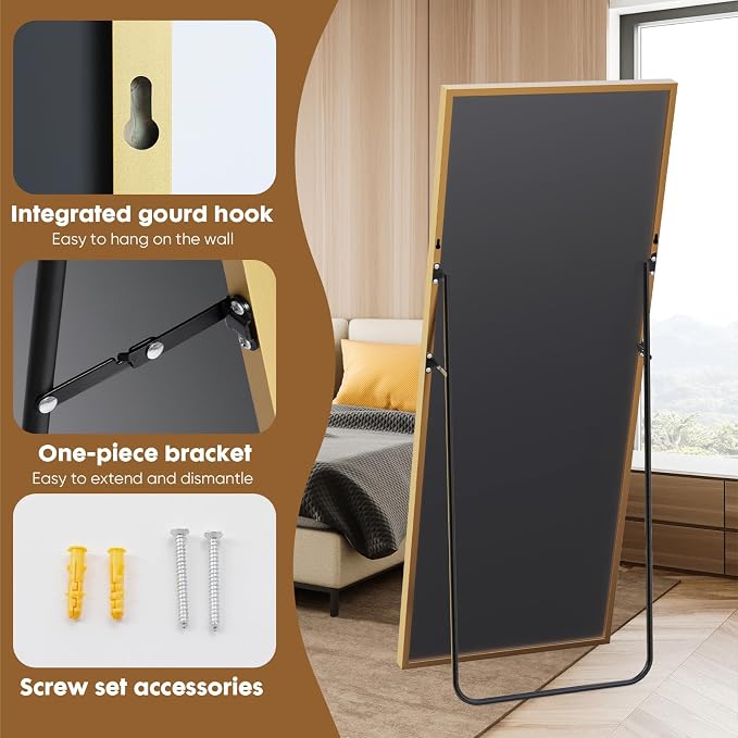 Gold Full Length Mirror XX-Large, 71x26 Standing Floor Mirror for Bedroom | Room Decor Accent for Outfit Checks with Big Mirror, Bedroom Accessories, Standing Mirror Wall and Home Decor Living Room