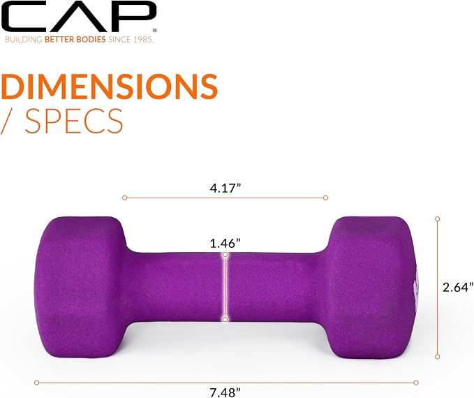 CAP Barbell Neoprene Dumbbell Weights Pairs & Sets | Color Series