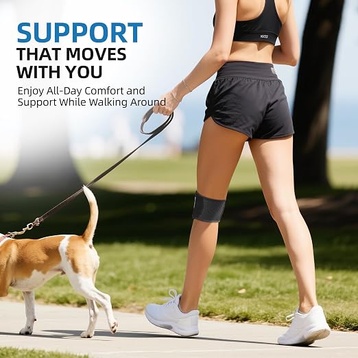 CAMBIVO Patella Tendon Support Knee Brace for Women & Men, Adjustable Knee Strap with Gel Pad & Side Stabilizers, Breathable Lightweight Knee Support for Running, Training & Daily Use (Black, S/M)