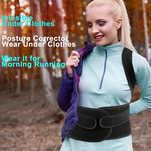 Posture Corrector for Men and Women - Back Brace Full Back Support Straightener for Hunchback - Upper and Lower Lumbar to Relieve,Large(33-37 Inches)