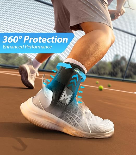 ZOELION Ankle Brace for Men Women with Auto-adaptive Side Pads, [Slim Fit & Flex Support] Ankle Stabilizer Support, Quick Hook & Loop Lace Up Ankle Brace for Sprained Ankle,Injury Recovery,Sports,S