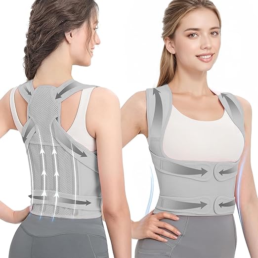 Posture Corrector for Women/Men Adjustable Full Back Brace Support | Upper & Lower Back for slouching,breathable&Lightweight,Back Pain Relief,Shoulder Straightener