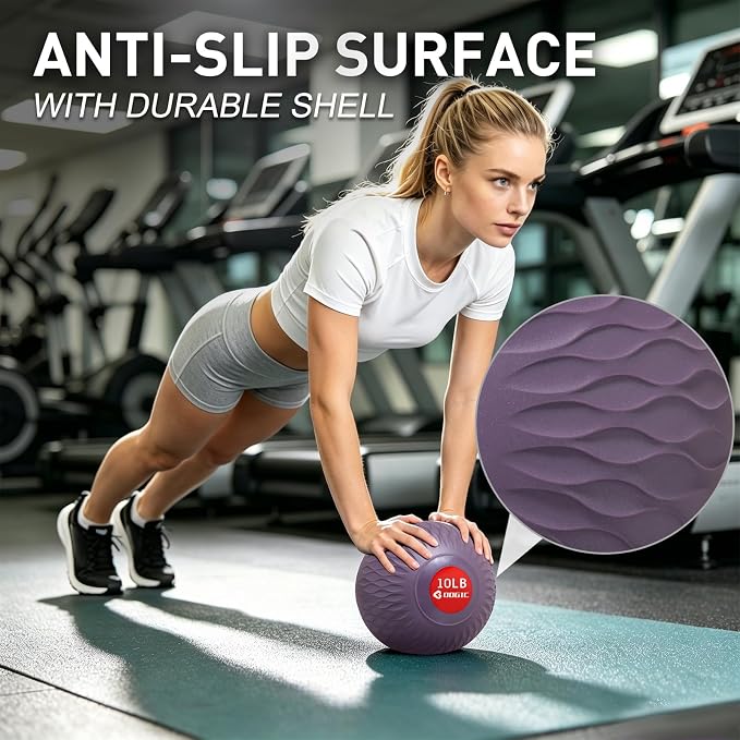 Slam Ball Medicine Ball Weighted Balls for Exercise and Workout, Strength, Cardio, Cross-Training and Core Workouts