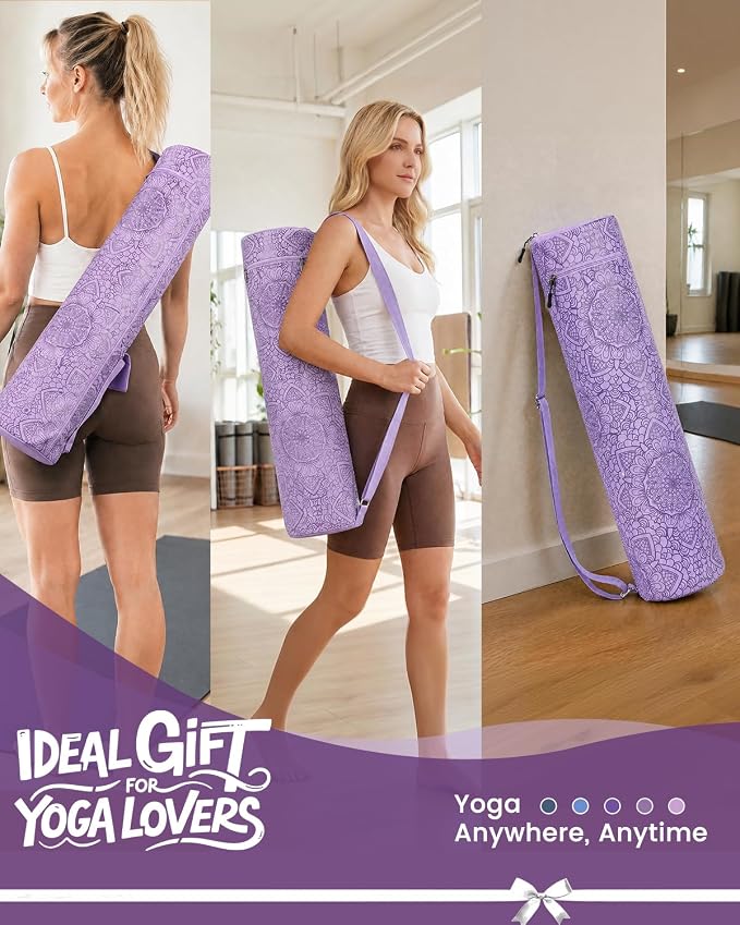 Gonex Yoga Mat Bag, Full-Zip Mat Carrier | 600D Oxford Fabric, Wet Pocket, Front Zip Pocket, Adjustable Strap, Fits Mats up to 26"