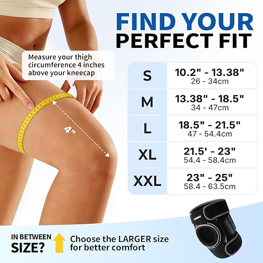 CAMBIVO Knee Brace with Stabilizers, Gel Pad & Open Patella for Men & Women | Open Patella Stabilizer for Arthritis, Meniscus & ACL MCL Relief. Adjustable Compression for Running & Sports Recovery