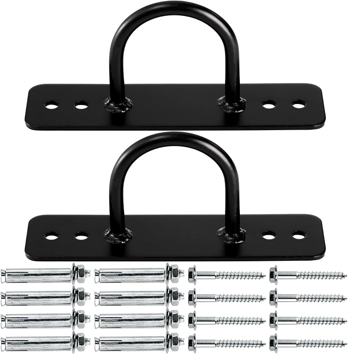 Lyellfe 2 Pack Battle Rope Anchor, Wall Ceiling Mount Bracket for Suspension Strap, Body Weight Strength Training Systems, Heavy Duty Hammock Hanging Kit for Battle Rope, Yoga and Gymnastic Rings