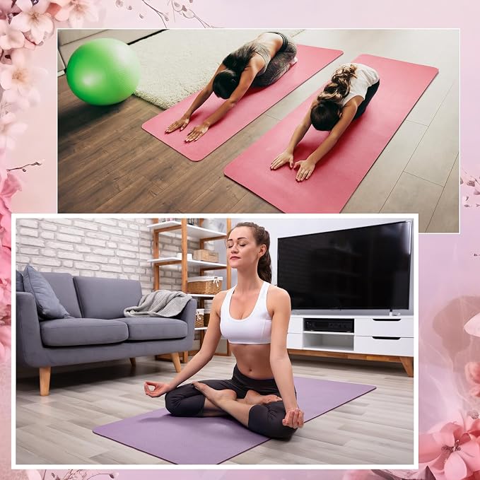 Timgle 6 Pack Yoga Mats Bulk 68 x 24 Inches Non Slip Exercise Yoga Mat 4 mm Thick Anti Slip Tear Resistant Sports Gym for Fitness Stretching Home Workout and Studio