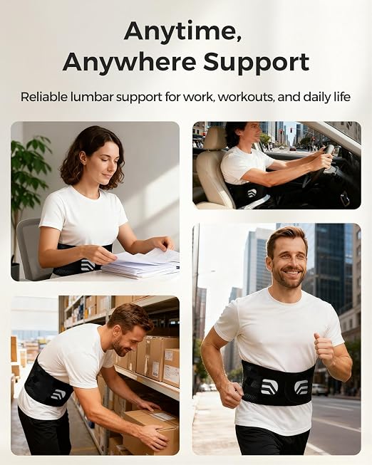 Back Brace for Men & Women Lower Back Pain Relief, Sciatica Pain Relief, Herniated Disc, Scoliosis-Breathable Back Support Brace with 26° Ergonomic Bionic Curve Support Stays